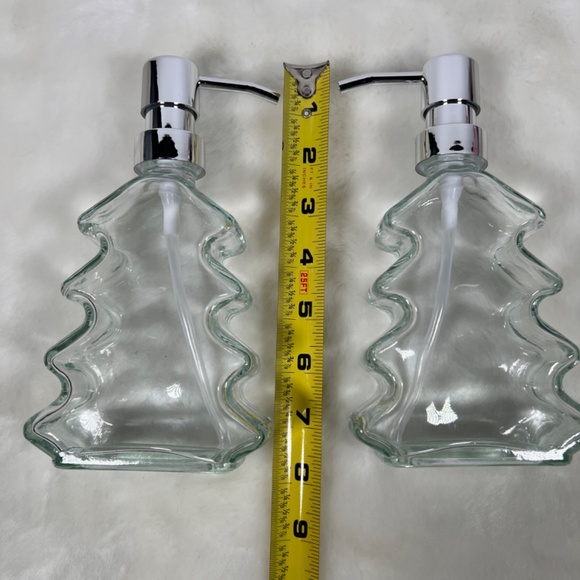 NEW Christmas Tree Clear Glass Soap Dispenser Bottles 304 Rust Proof Stainless - Picture 8 of 8